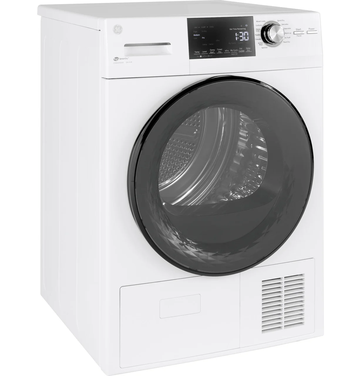 GE 4.1-cu ft Stackable Ventless Electric Dryer (White) - Image 4