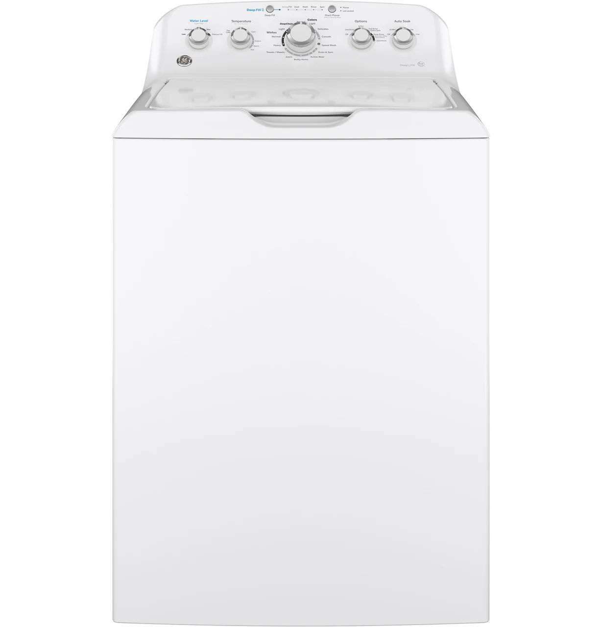 GE 4.5 cu. ft. High-Efficiency White Top Load Washing Machine with Stainless Steel Basket, GTW465ASNWW