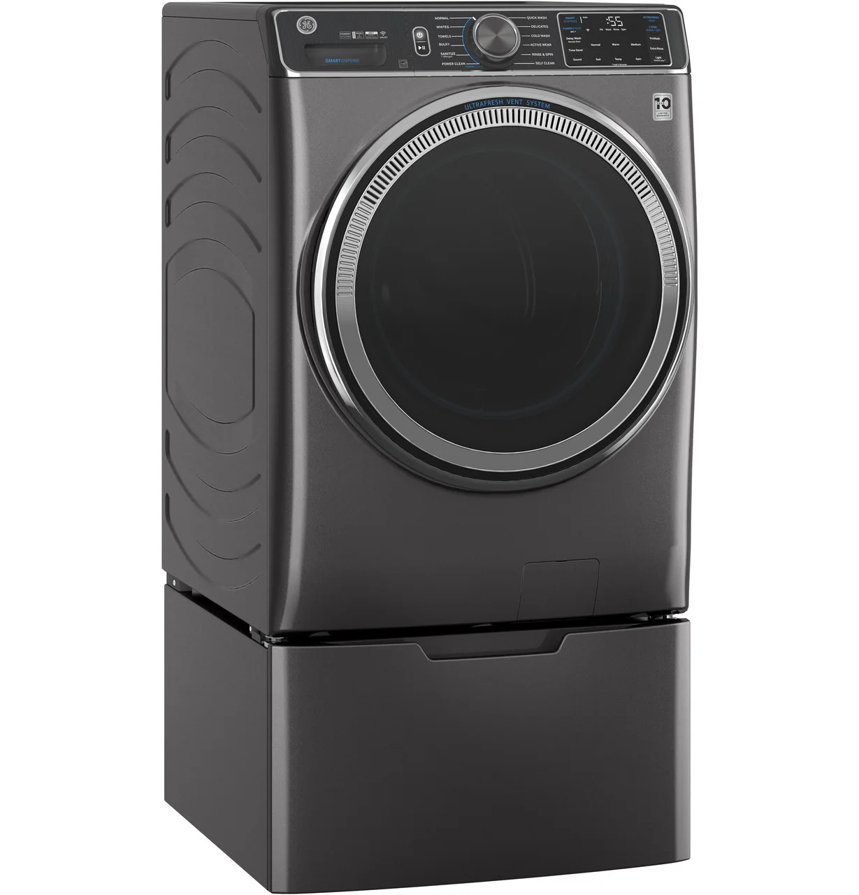 GE 5.0 cu. ft. Diamond Gray Front Load Washing Machine with UltraFresh Vent System with OdorBlock, Sanitize + Allergen - Image 4