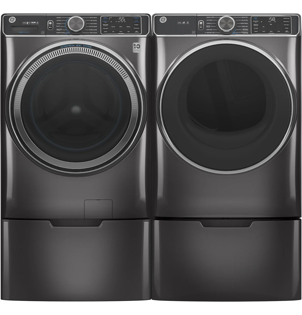 GE 5.0 cu. ft. Diamond Gray Front Load Washing Machine with UltraFresh Vent System with OdorBlock, Sanitize + Allergen - Image 7