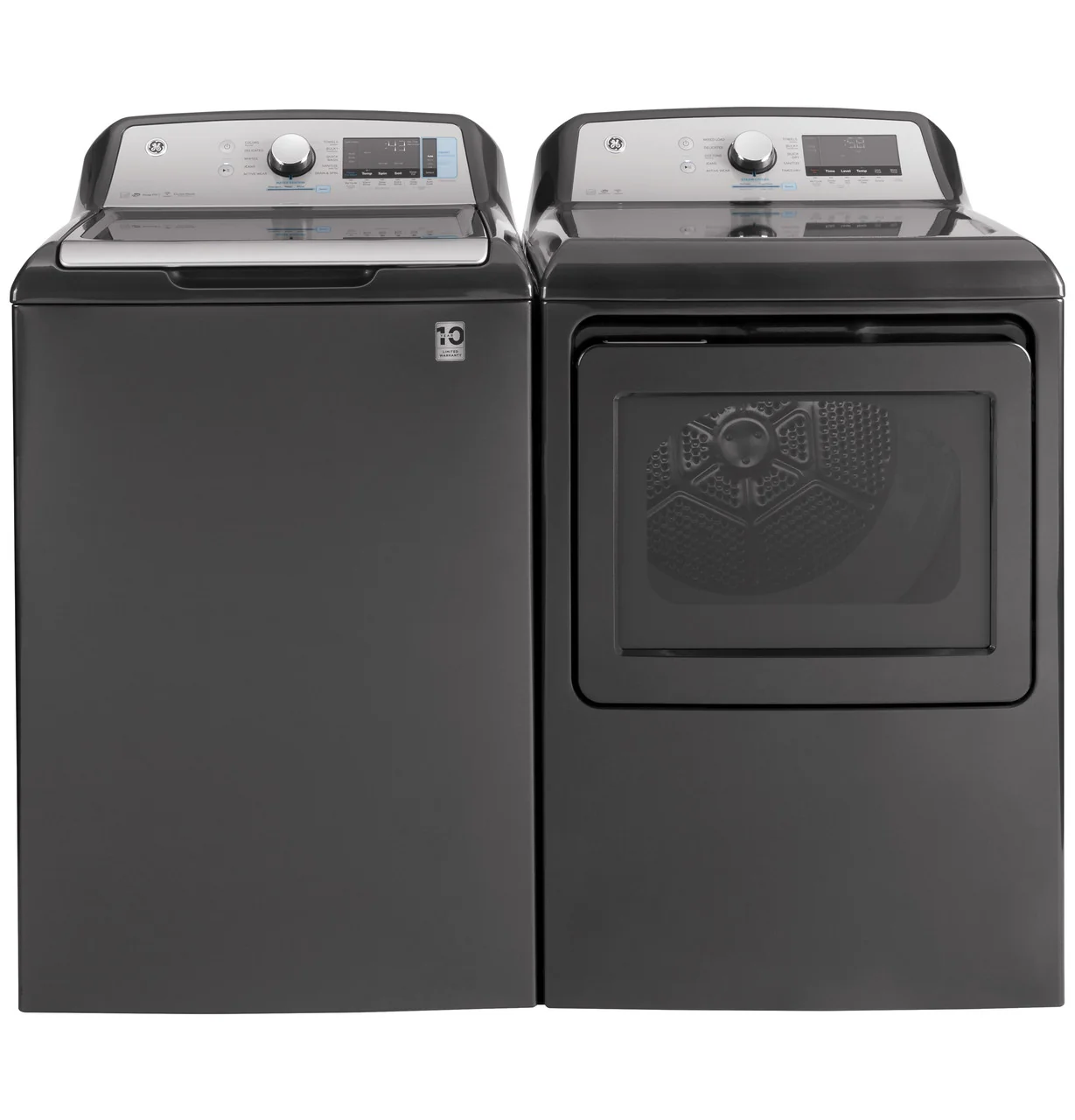 GE 5.2 cu. ft. High-Efficiency Diamond Gray Top Load Washing Machine with Smart Dispense and Sanitize with Oxi, ENERGY STAR - Image 2