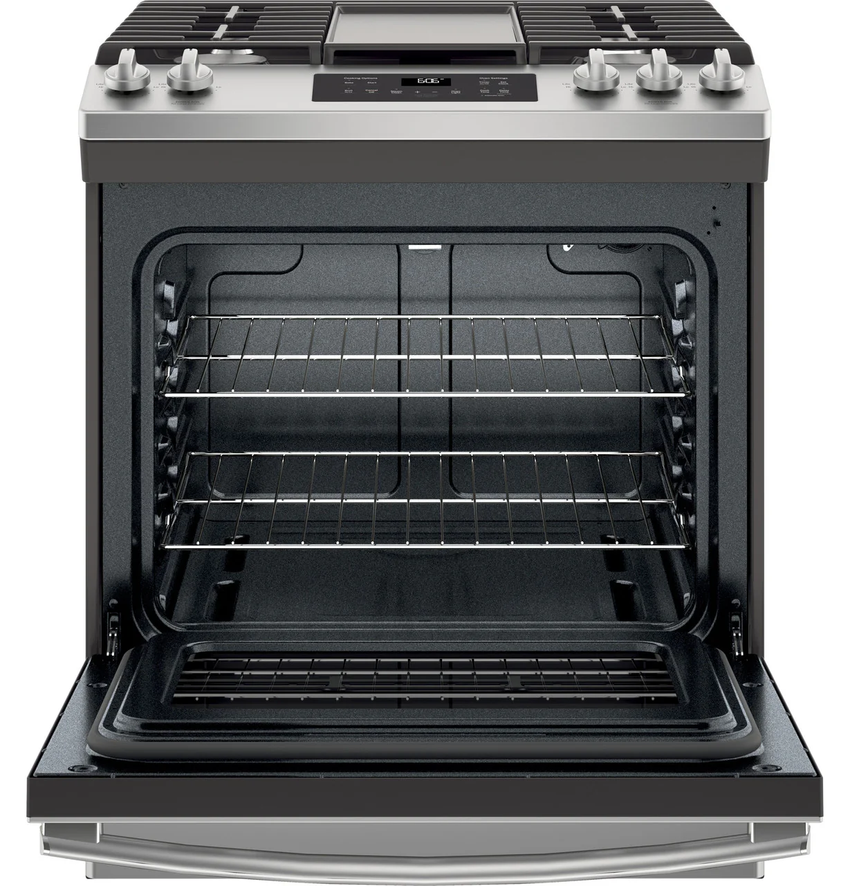 GE 5.3 cu. ft. Slide-In Gas Range with Steam-Cleaning Oven in Stainless Steel - Image 3