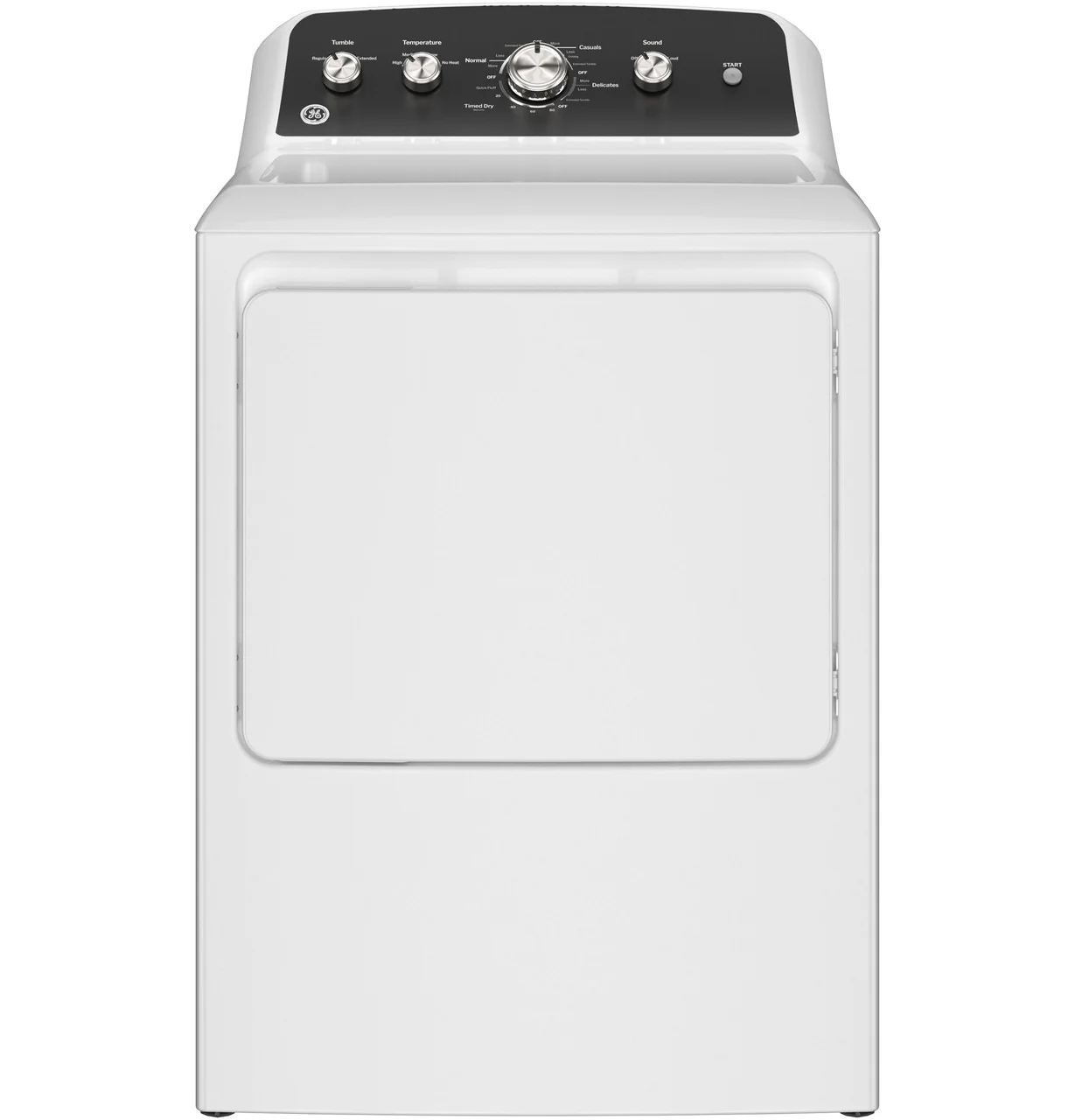 GE 7.2 cu. ft. 240-Volt White Electric Vented Dryer, GTD48EASWWB