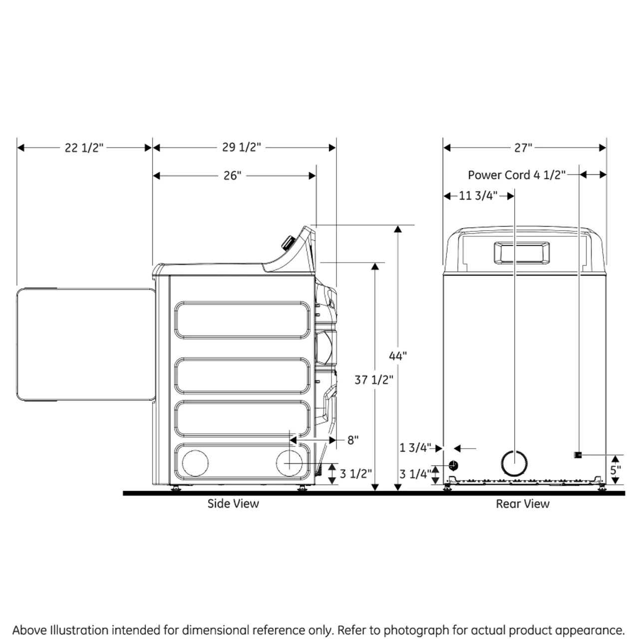 GE 7.2-cu ft Electric Dryer (White) - Image 6