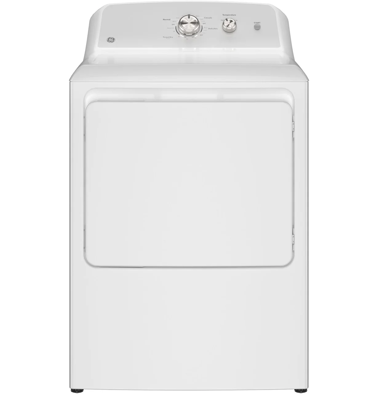GE 7.2-cu ft Reversible Side Swing Door Gas Dryer (White)