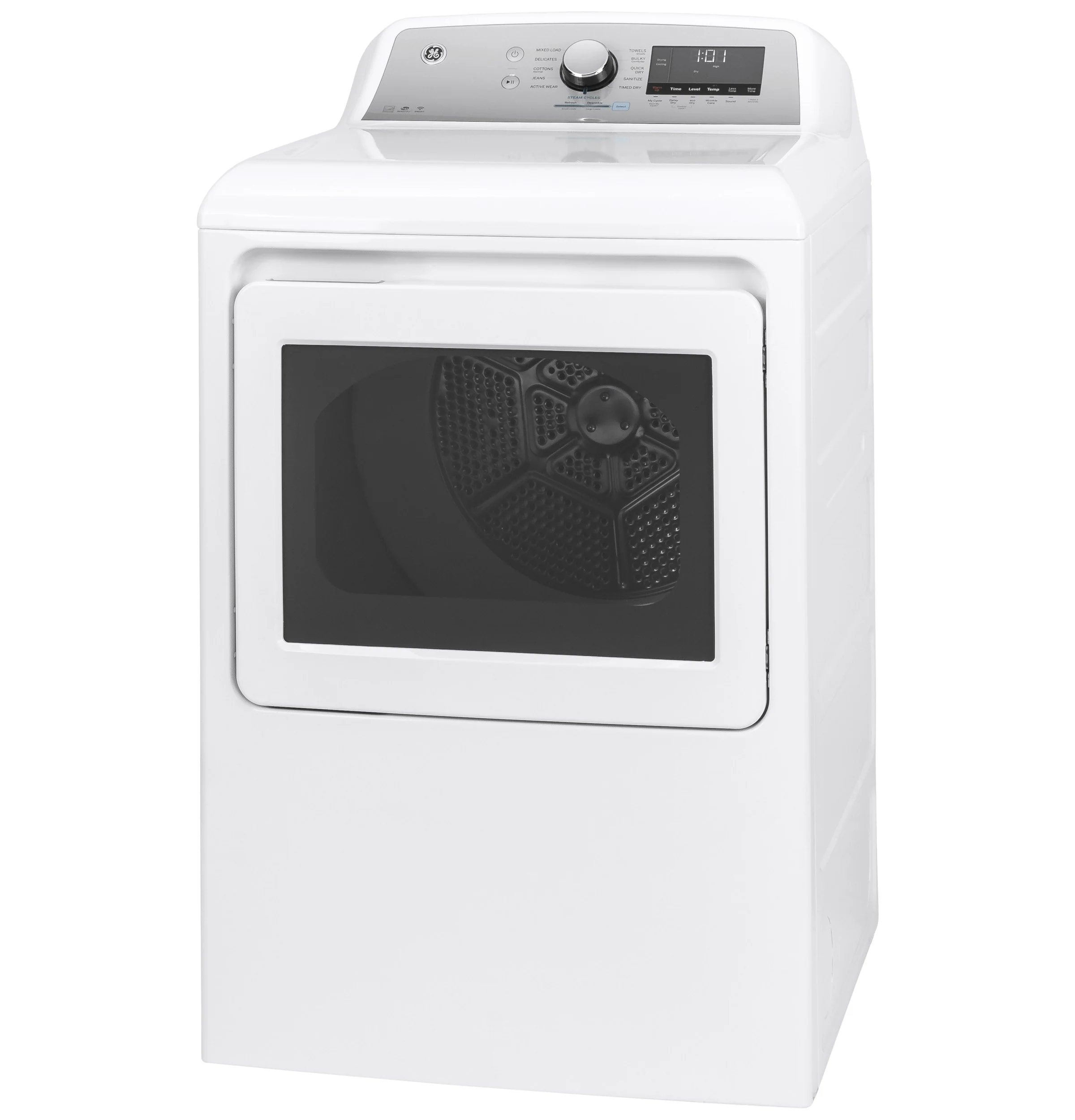GE 7.4-cu ft Reversible Side Swing Door Steam Cycle Gas Dryer (White) ENERGY STAR - Image 3