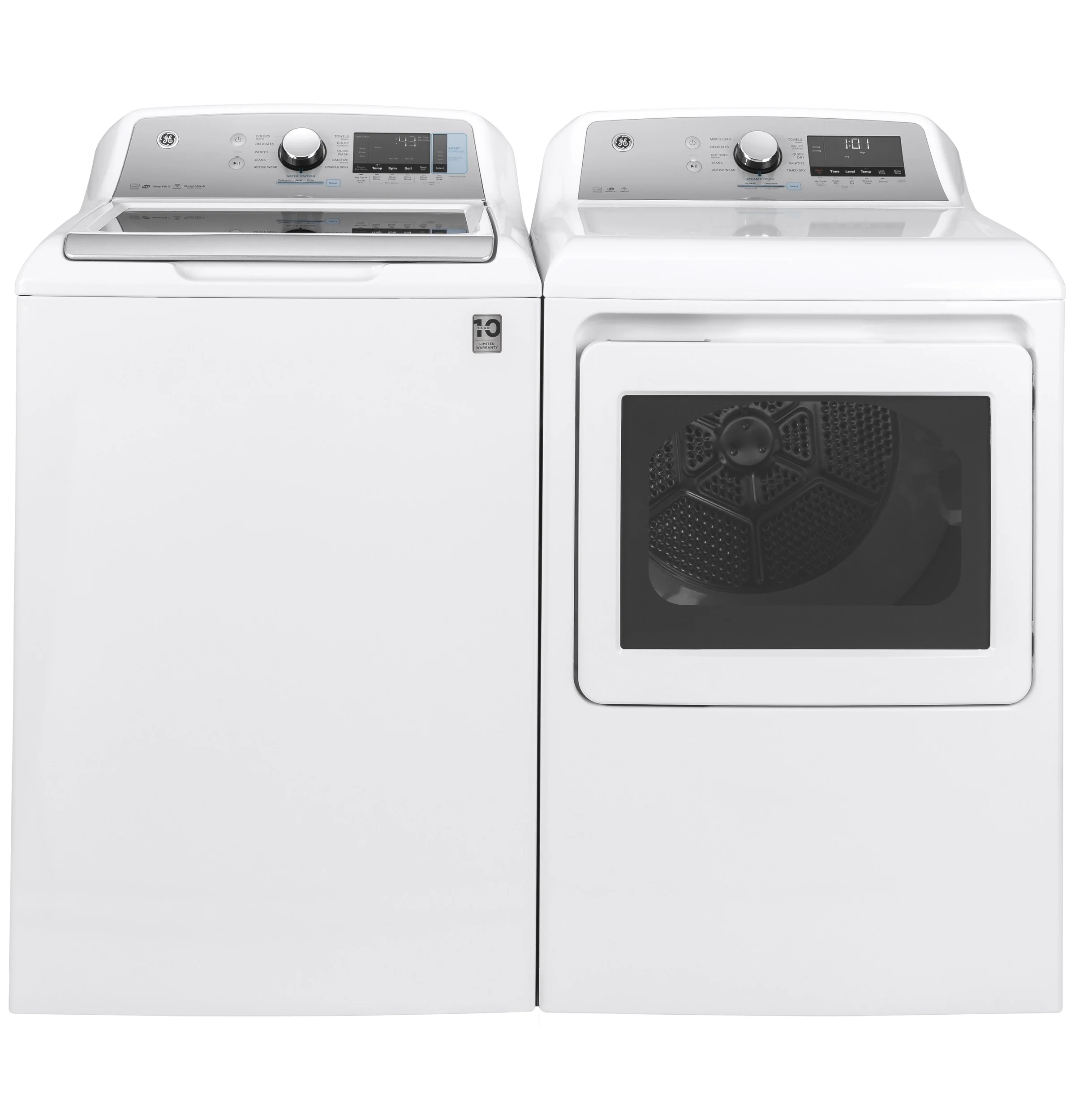 GE 7.4-cu ft Reversible Side Swing Door Steam Cycle Gas Dryer (White) ENERGY STAR - Image 6