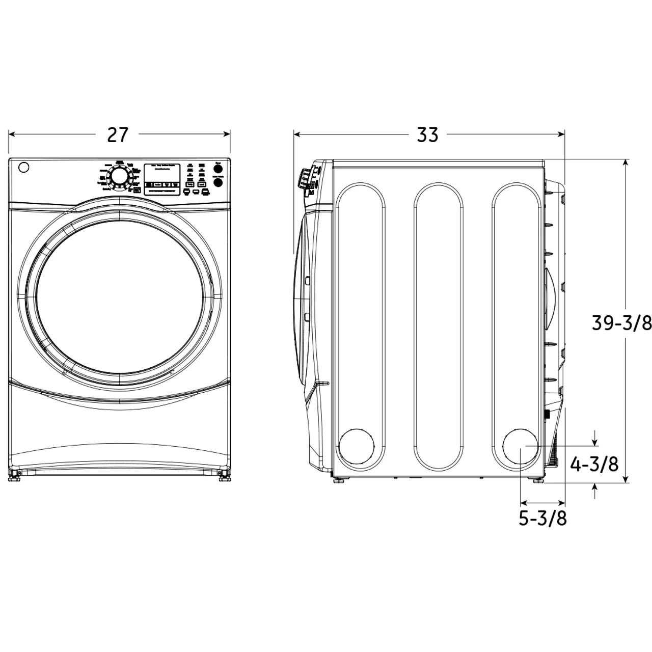 GE 7.5-cu ft Reversible Side Swing Door Stackable Gas Dryer, White, ENERGY STAR (GFD45GSSMWW) - Image 6
