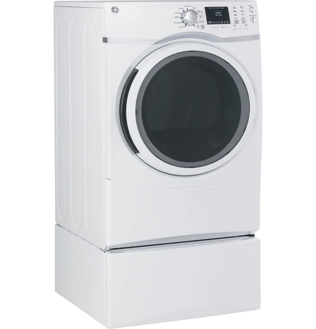GE 7.5-cu ft Reversible Side Swing Door Stackable Gas Dryer, White, ENERGY STAR (GFD45GSSMWW) - Image 8