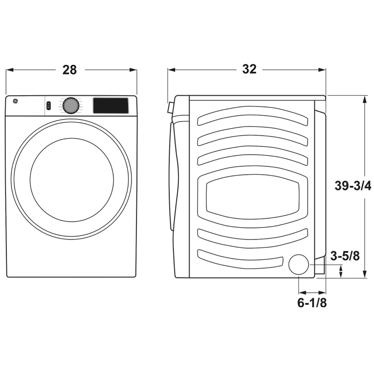 GE 7.8 cu. ft. Smart 240-Volt White Stackable Electric Vented Dryer with Sanitize Cycle, ENERGY STAR - Image 7