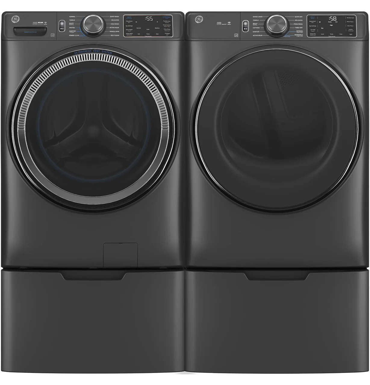 GE 7.8-cu ft Stackable Smart Electric Dryer with Steam & Sanitize Cycle (White) ENERGY STAR - Image 3