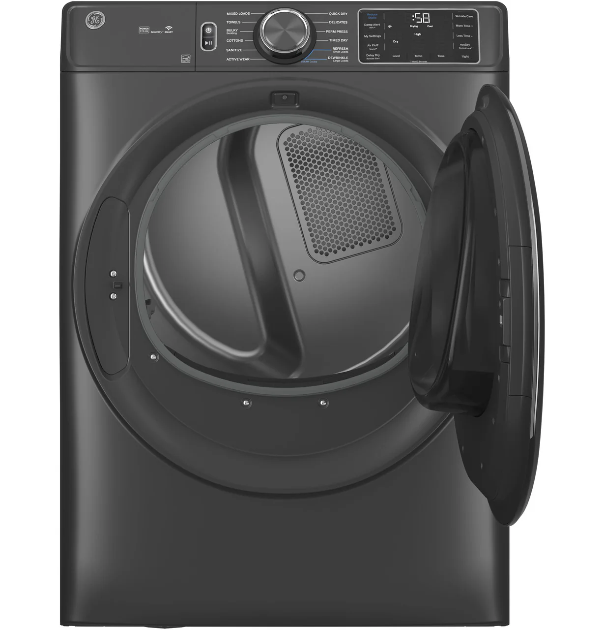 GE 7.8-cu ft Stackable Smart Electric Dryer with Steam & Sanitize Cycle (White) ENERGY STAR - Image 6