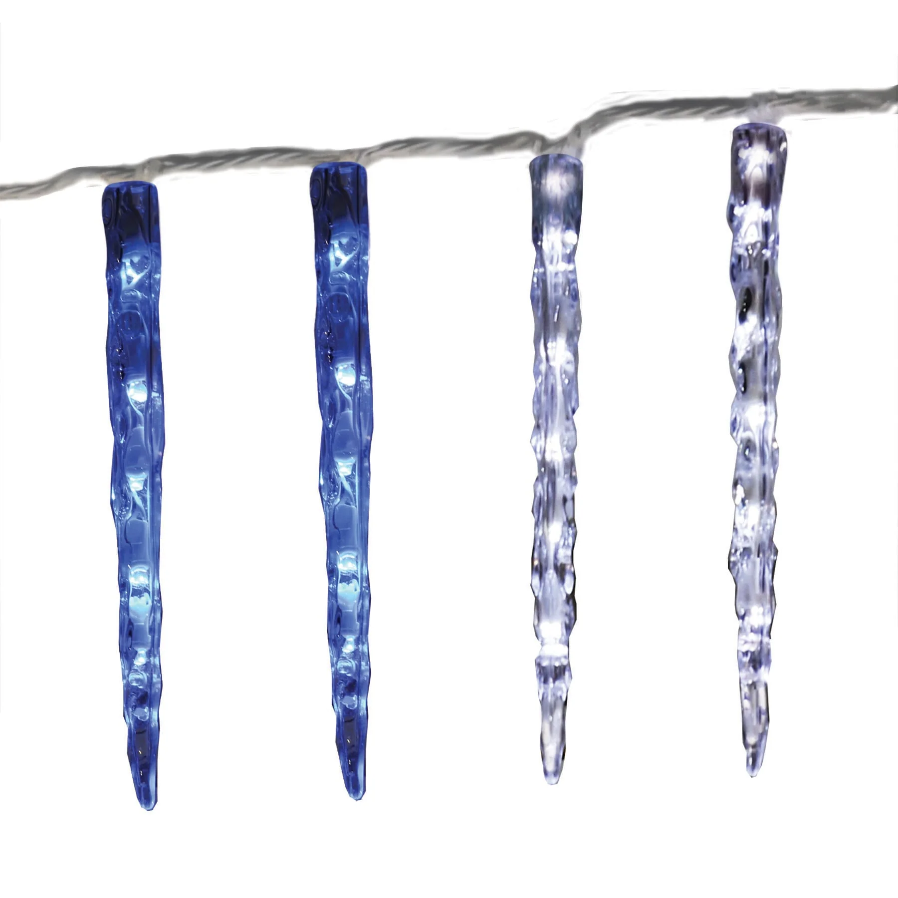 GE Color Choice 100-Count Multi-Function Color-Changing LED Christmas Icicle Lights, 20 Icicles, 9.5-ft Lighted Length, White Wire