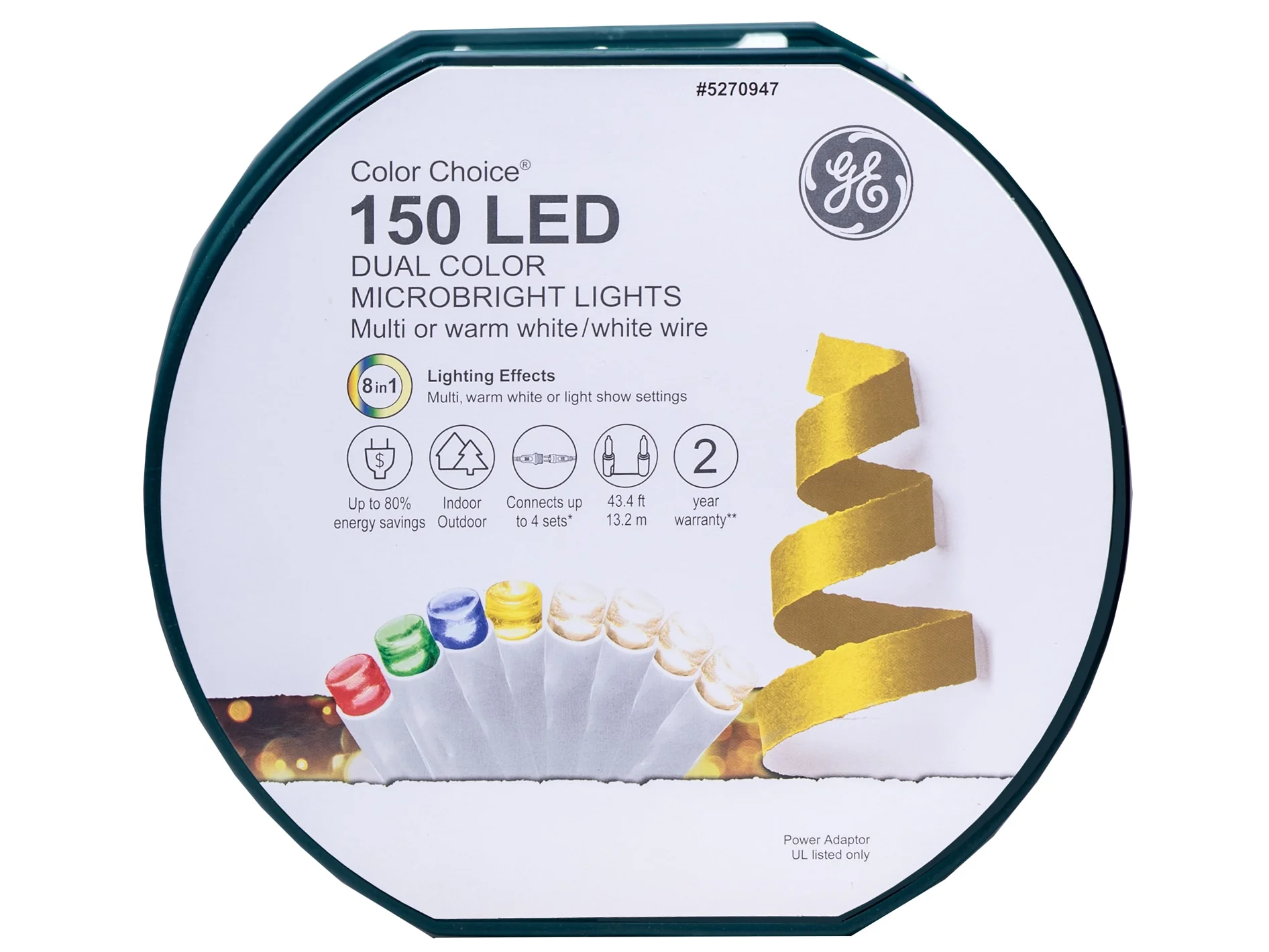 GE Color Choice 150-Count 43.4-ft Multi-Function Color-Changing LED Plug-In Christmas String Lights - Image 4