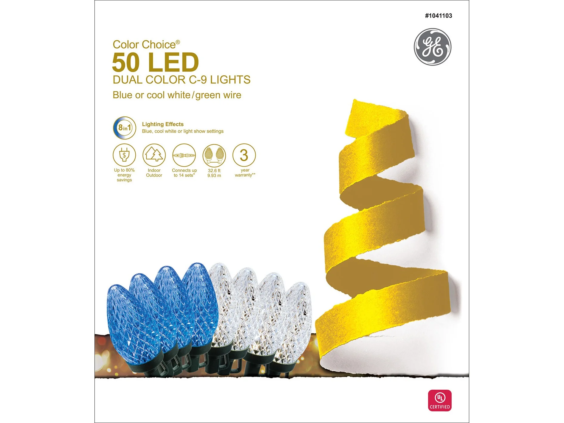 GE Color Choice 50-Count 32.6-ft Multi-function Color Changing LED Plug-In Christmas String Lights - Image 7