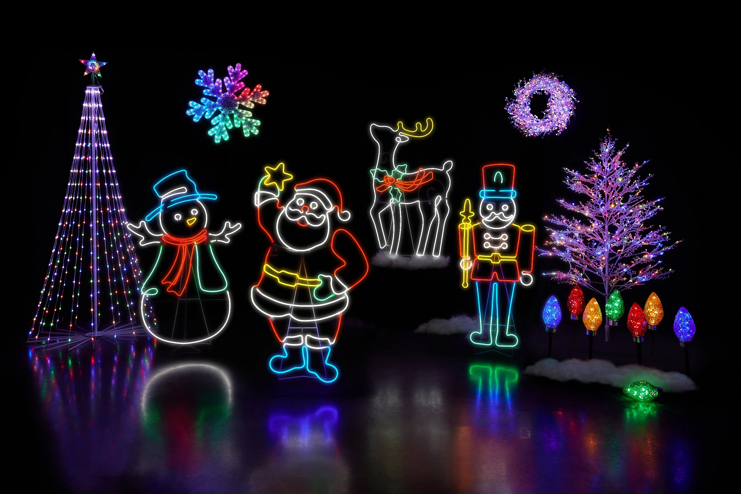 GE Color Effects 8-Marker Color-Changing LED G60 Christmas Pathway Light Set with Remote - Image 2