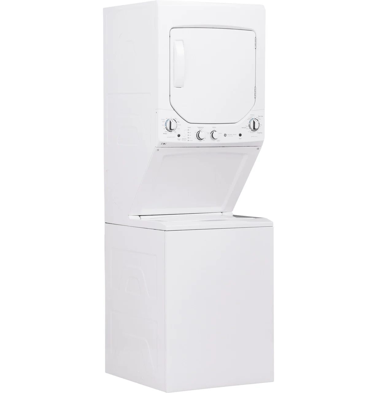 GE Electric Stacked Laundry Center with 2.3-cu ft Washer and 4.4-cu ft Dryer, White, 23.75-in W - Image 5