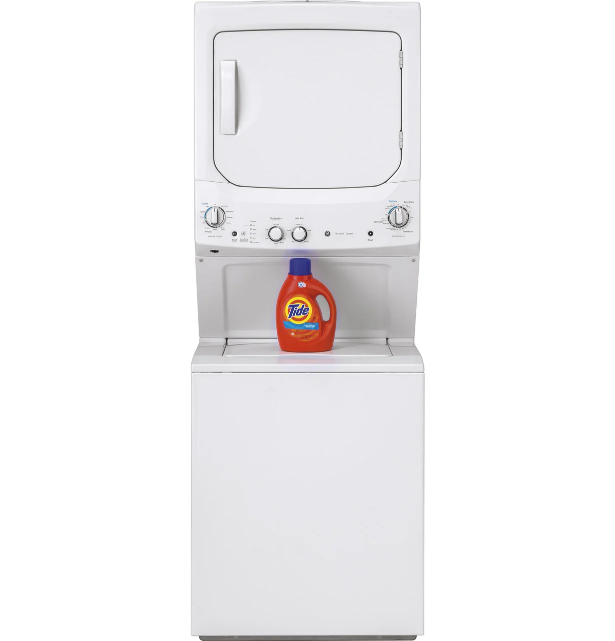 GE Electric Stacked Laundry Center with 3.8-cu ft Washer and 5.9-cu ft Dryer (GUD27ESSMWW) - Image 7