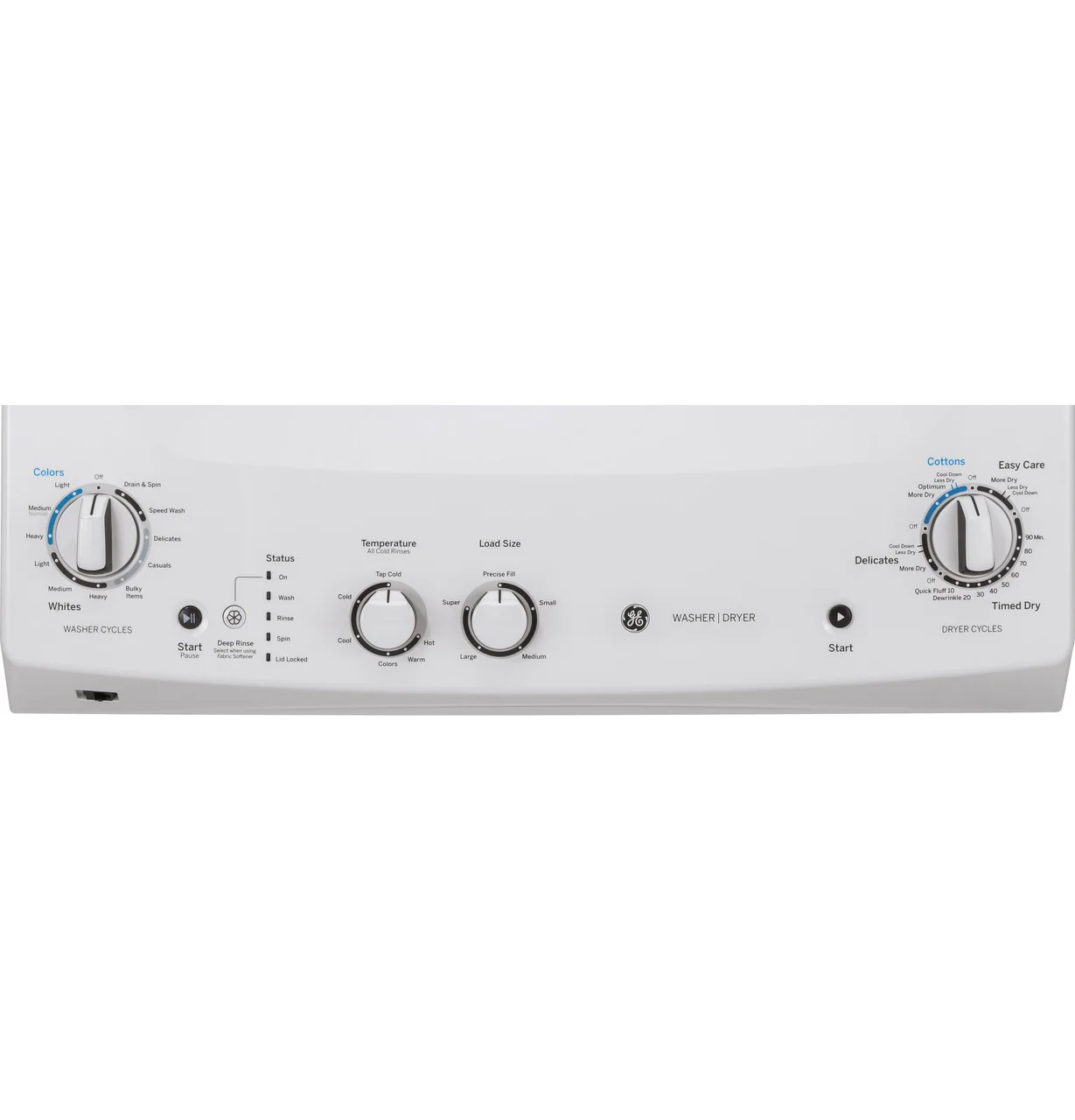 GE Electric Stacked Laundry Center with 3.8-cu ft Washer and 5.9-cu ft Dryer, White, GUD27ESSMWW - Image 6