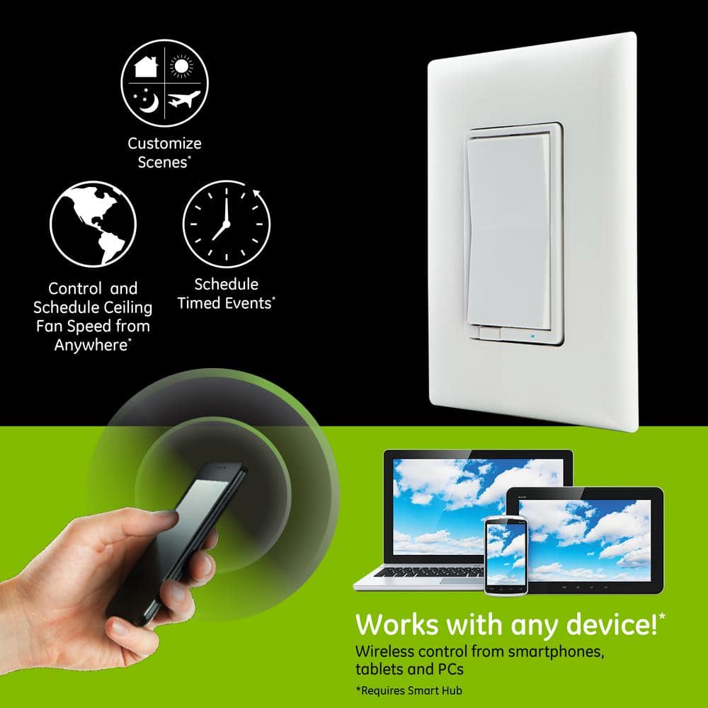 GE Enbrighten Z-Wave Plus In-Wall Smart Fan Control - Image 3
