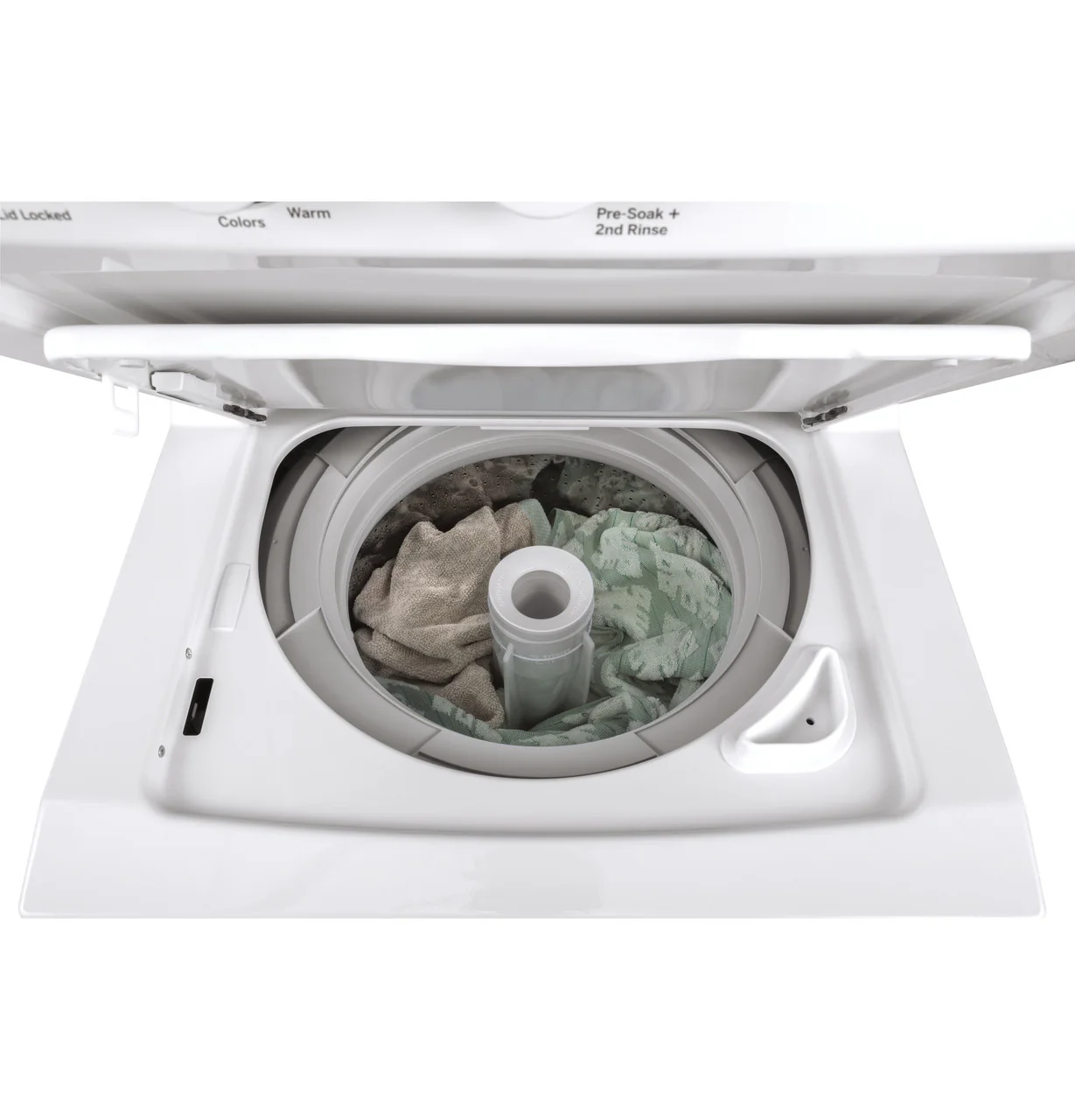 GE Gas Stacked Laundry Center with 2.3-cu ft Washer and 4.4-cu ft Dryer, Model GUD24GSSMWW - Image 5
