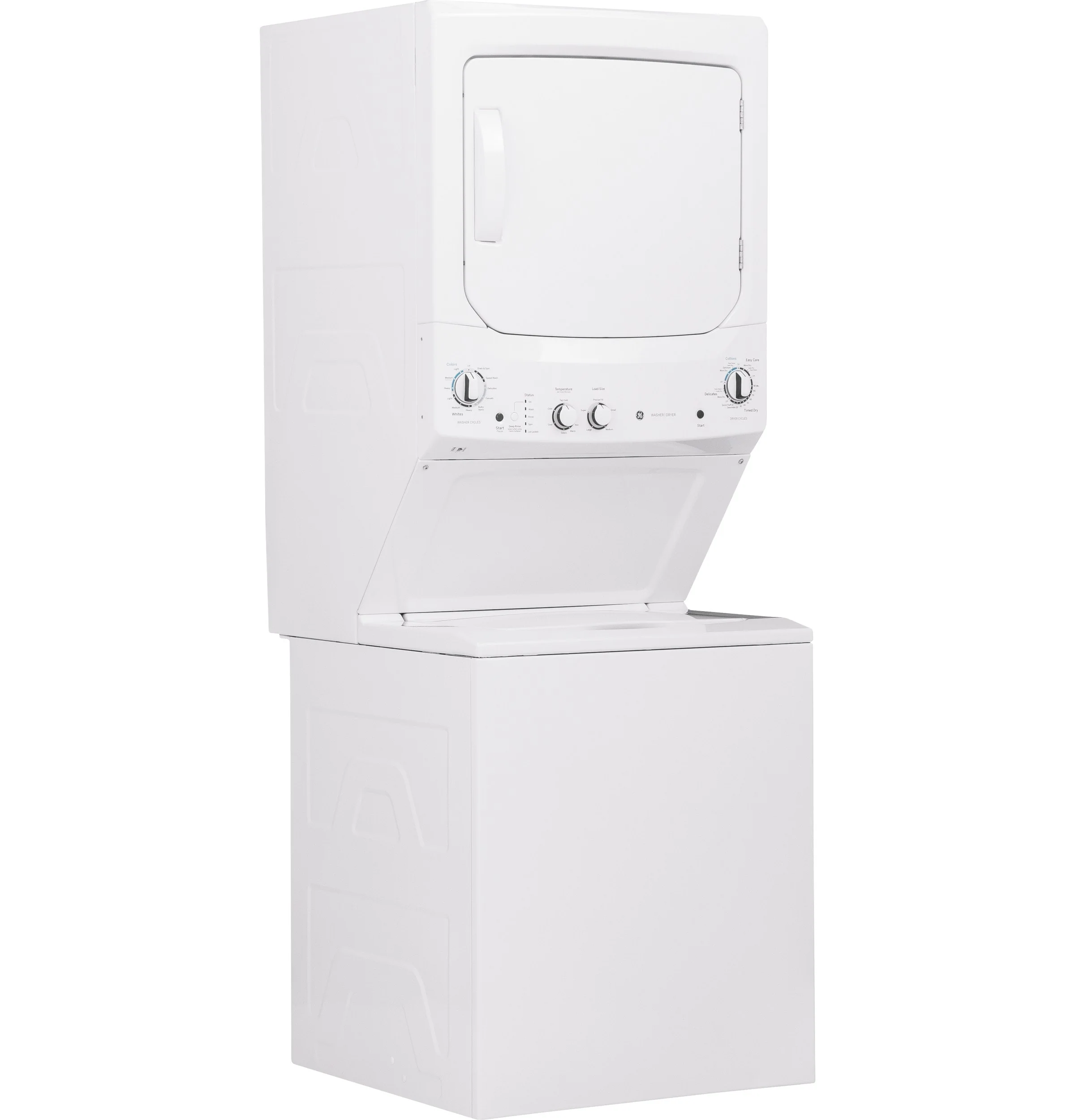 GE Gas Stacked Laundry Center with 3.8-cu ft Washer and 5.9-cu ft Dryer, White (GUD27GSSMWW) - Image 4