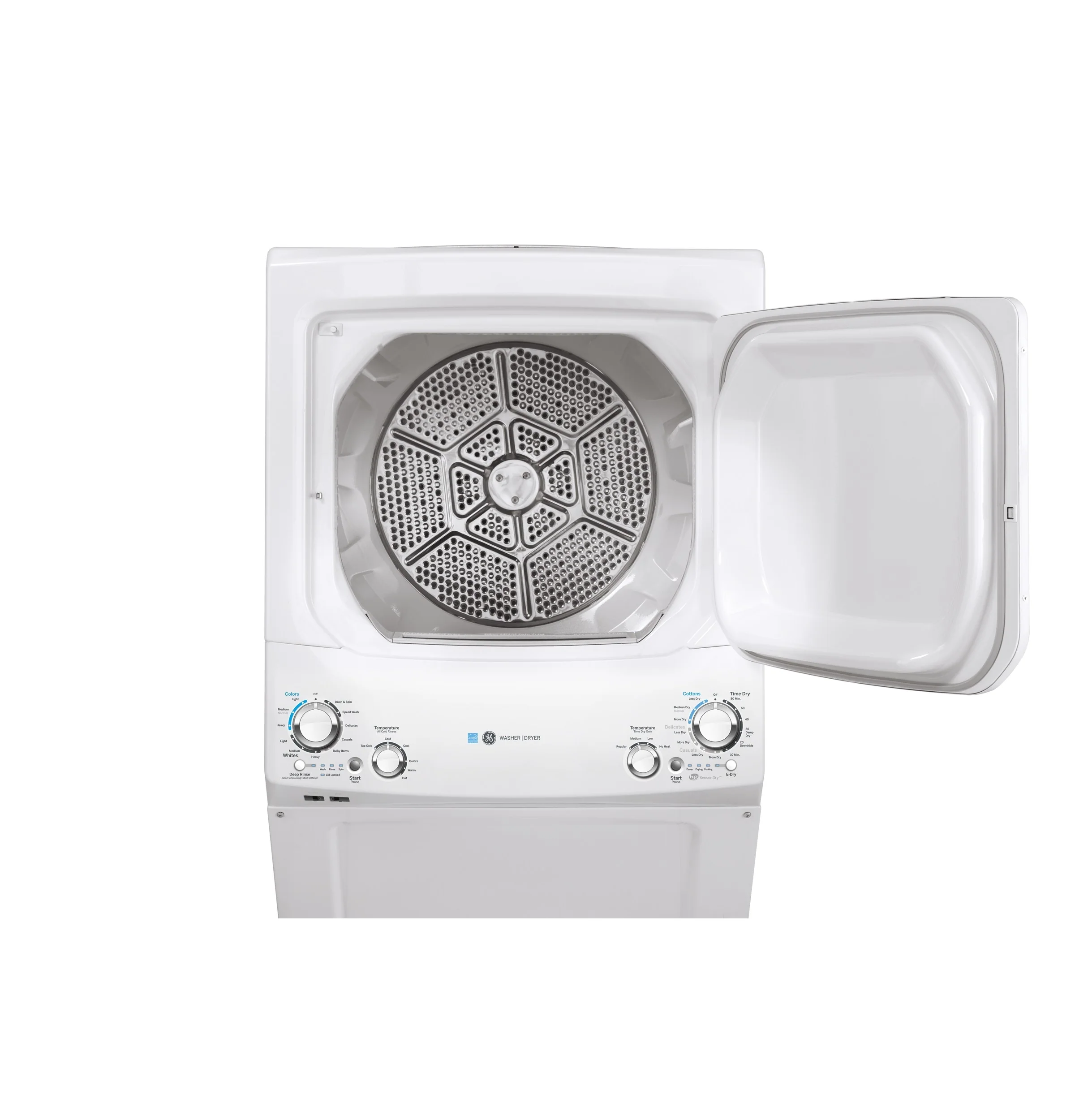 GE Gas Stacked Laundry Center with 3.9-cu ft Washer and 5.9-cu ft Dryer, ENERGY STAR, White (GUD27GESNWW) - Image 4