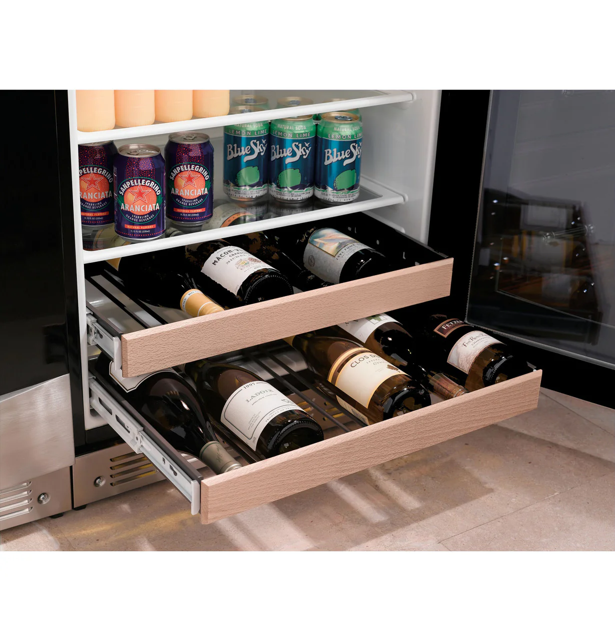 GE Profile 150-Can Capacity 5.3-cu ft Stainless Steel Freestanding/Built-In Beverage Center, Model PCR06BATSS - Image 6