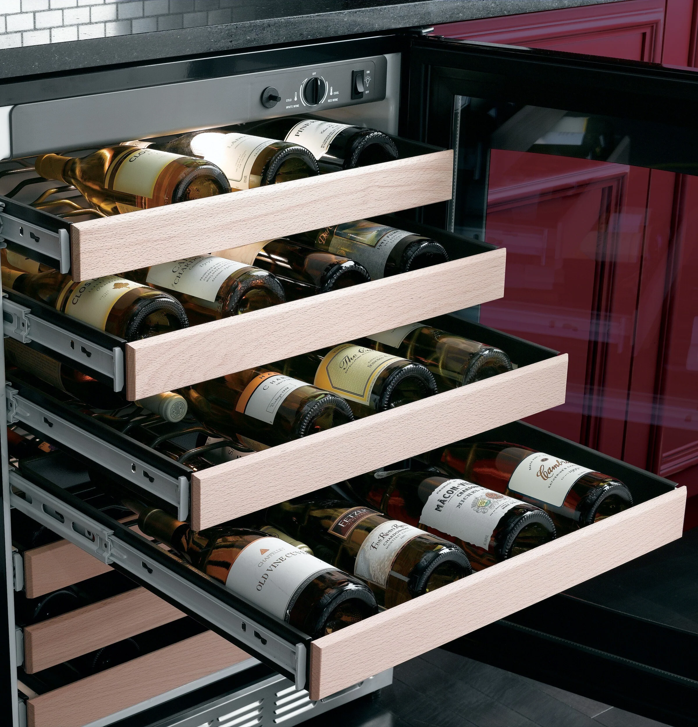 GE Profile 16-Bottle Capacity Stainless Steel with Black Case Built-In Wine Chiller - Image 3