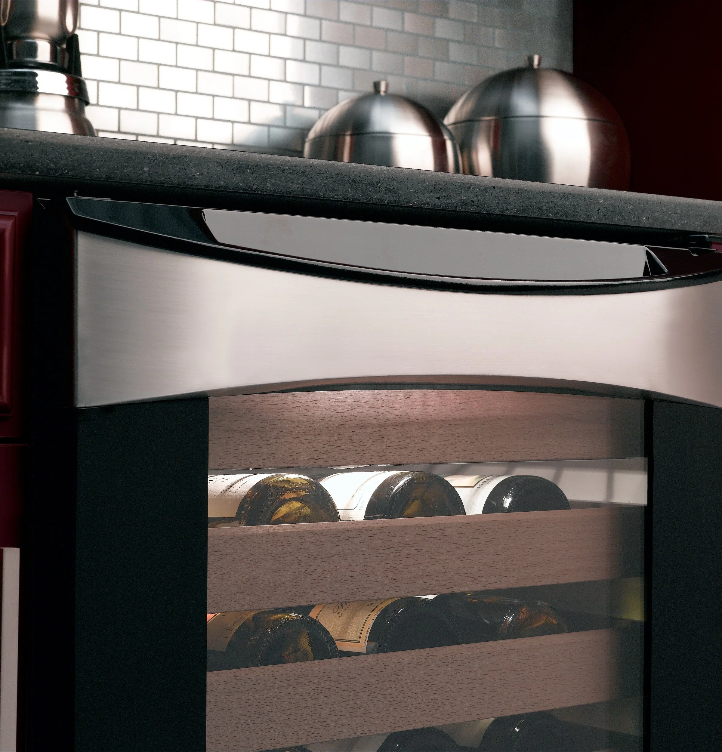 GE Profile 16-Bottle Capacity Stainless Steel with Black Case Built-In Wine Chiller - Image 4