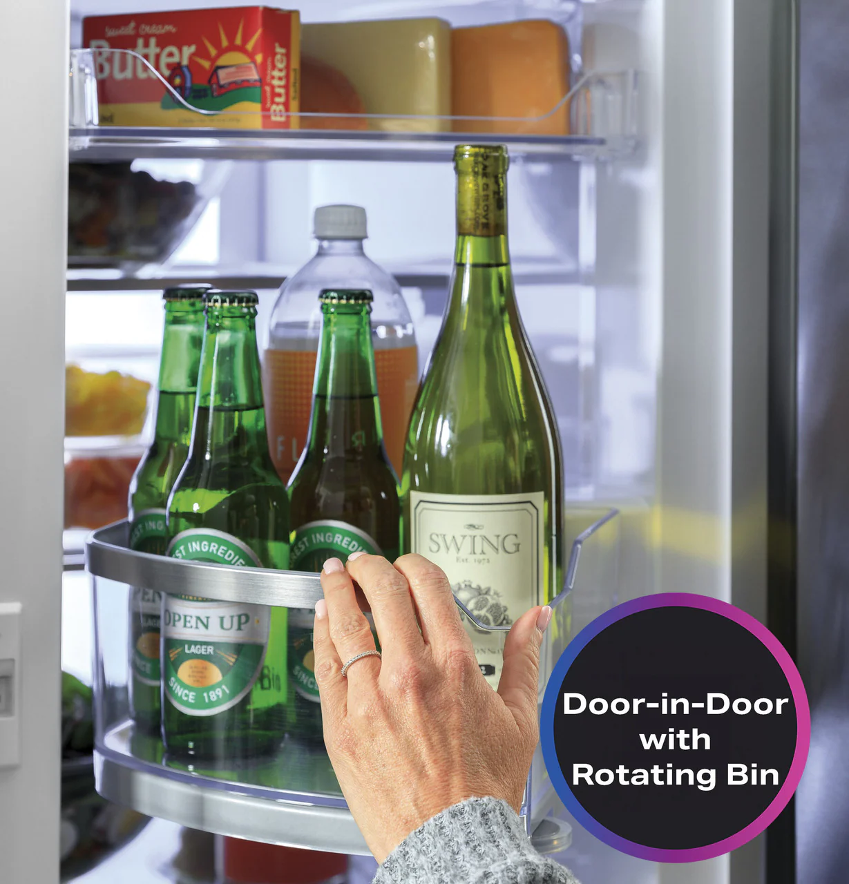GE Profile 27.9 cu. ft. Smart 4-Door French-Door Refrigerator with Door-in-Door, Hands-Free AutoFill, Fingerprint Resistant Stainless Steel - Image 2