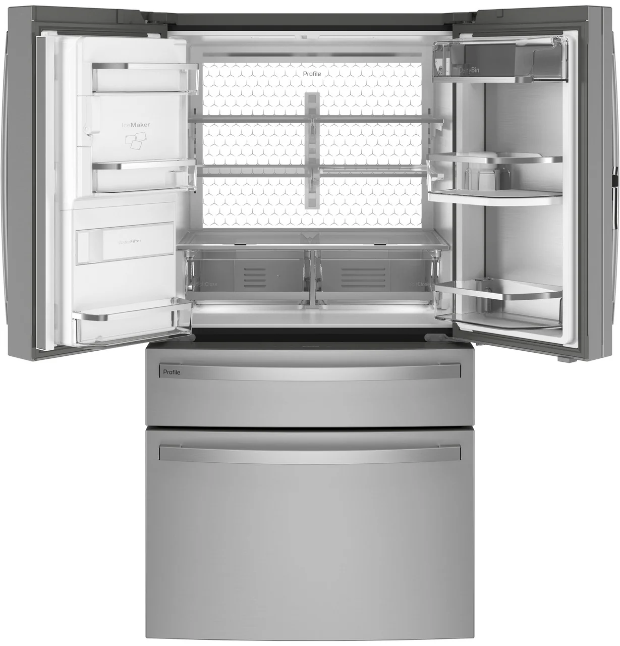 GE Profile 27.9 cu. ft. Smart 4-Door French-Door Refrigerator with Door-in-Door, Hands-Free AutoFill, Fingerprint Resistant Stainless Steel - Image 5