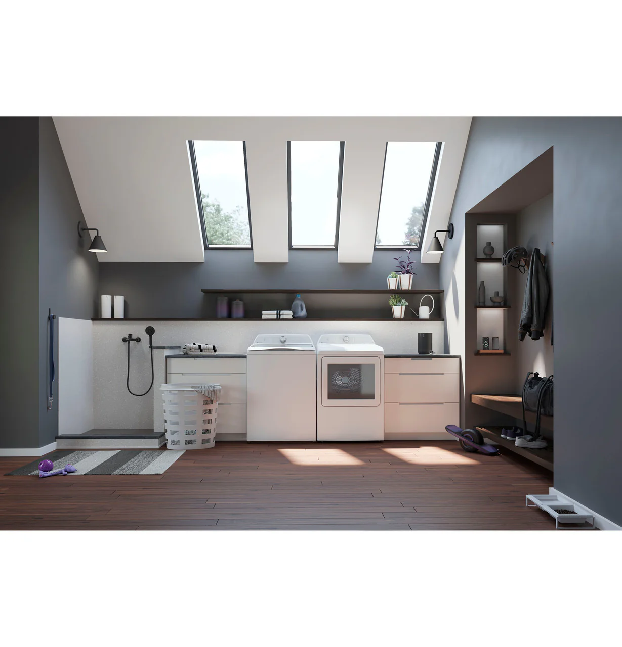 GE Profile 7.4-cu ft Gas Dryer with Steam Cycle, Reversible Side-Swing Door, Diamond Gray, ENERGY STAR - Image 8