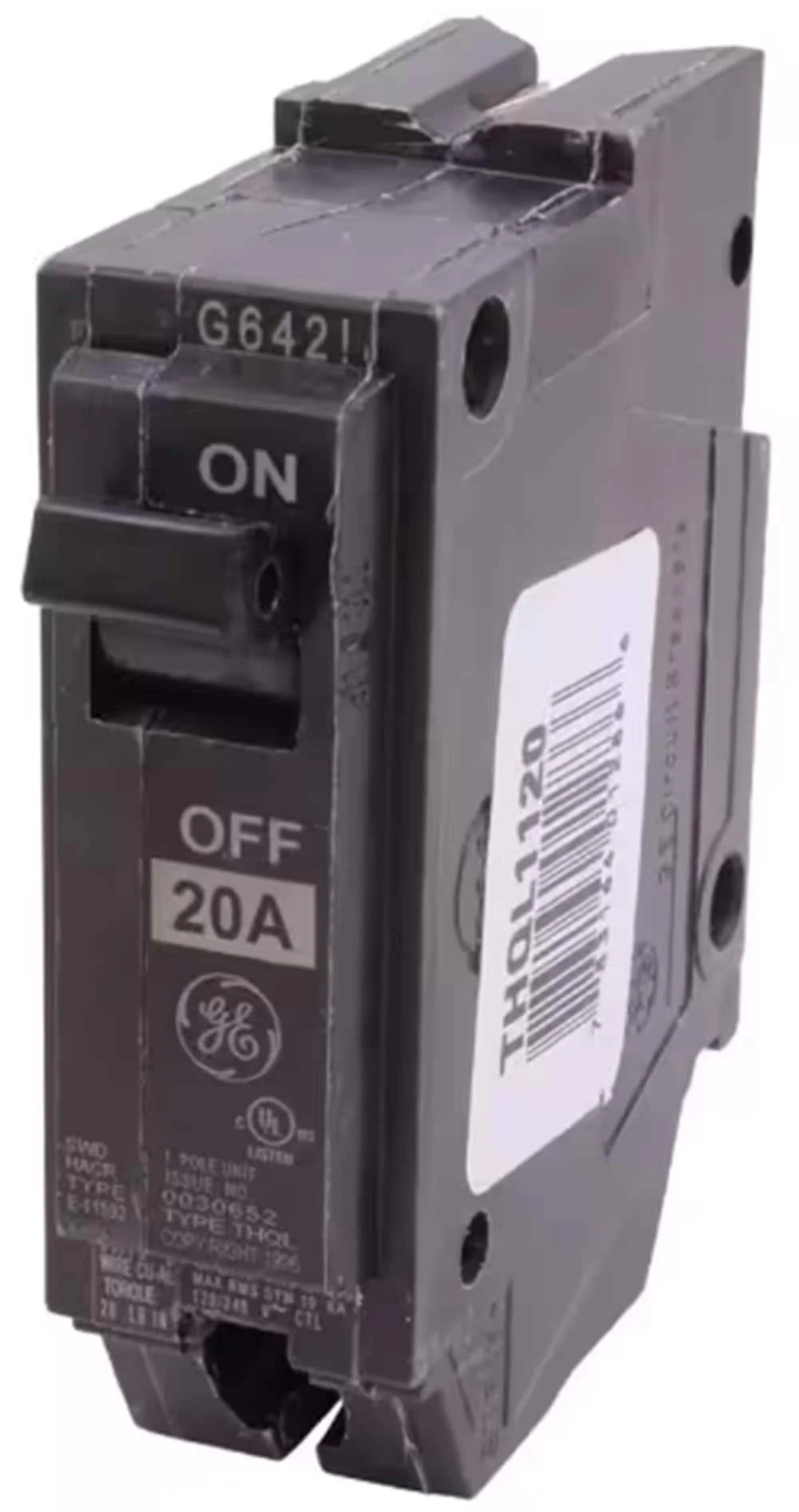 GE Q-Line THQL 20-Amp 1-Pole Standard Trip Circuit Breaker, THQL1120 - Image 6