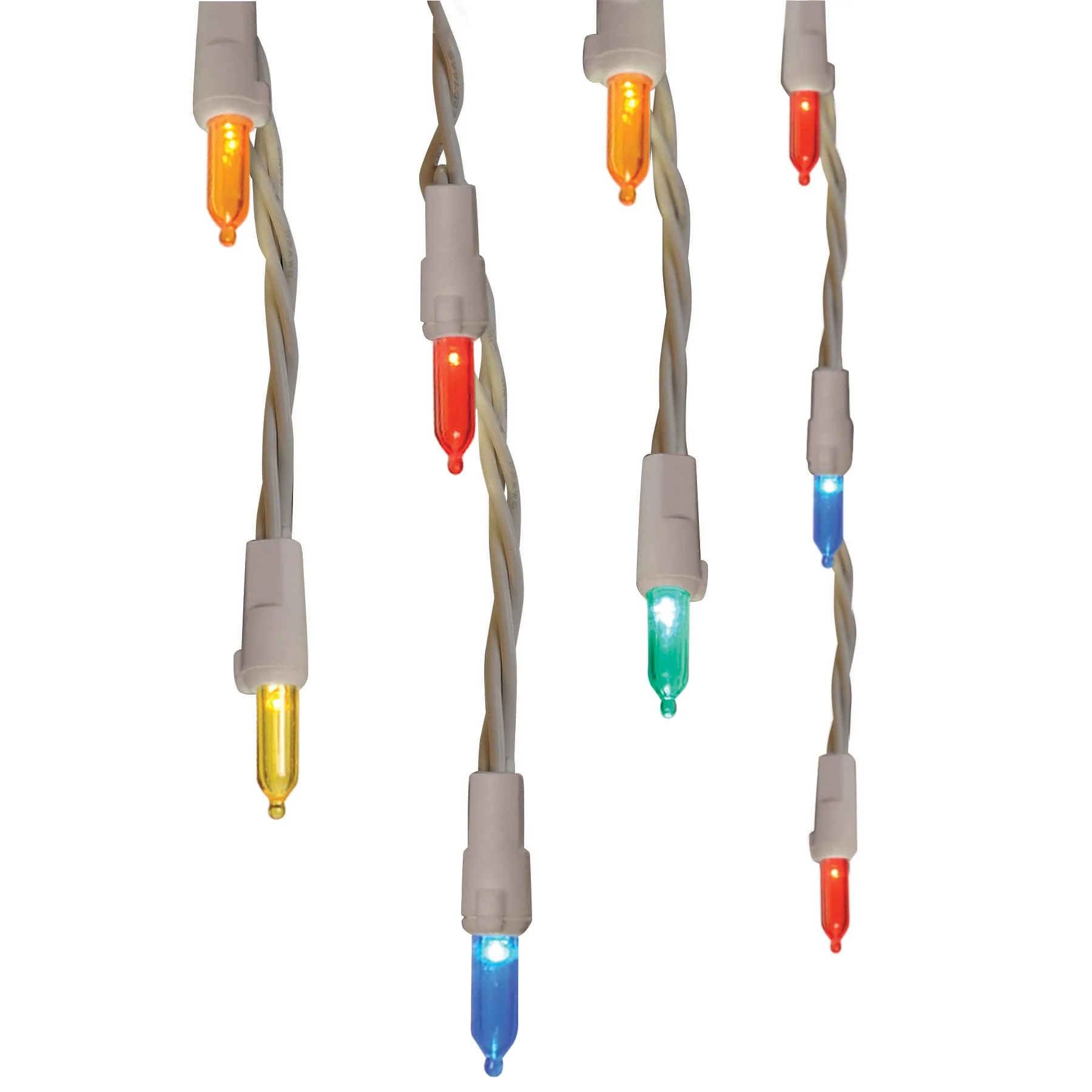 GE StayBright 100-Count Constant Multicolor Mini LED Plug-In Christmas Icicle Lights