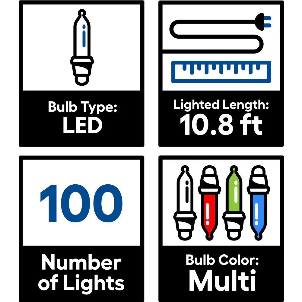 GE StayBright 100-Count Constant Multicolor Mini LED Plug-In Christmas Icicle Lights - Image 6