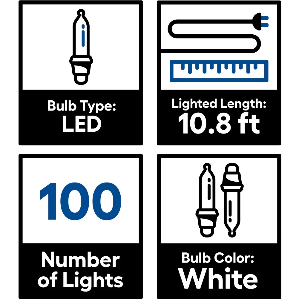GE StayBright 100-Count Constant White Mini LED Plug-In Christmas Icicle Lights - Image 5