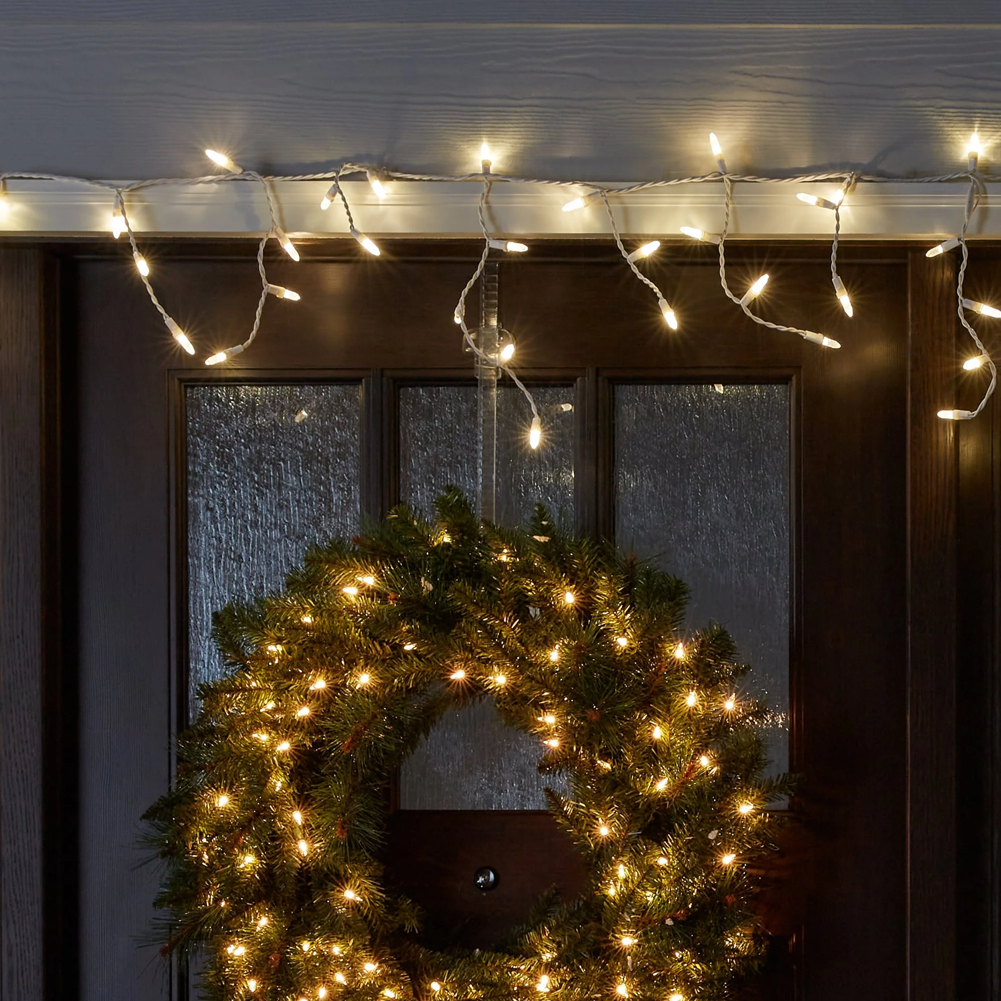 GE StayBright 100-Count Sparkling White Mini LED Plug-In Christmas Icicle Lights, Warm White, 10.8-ft Lighted Length - Image 2