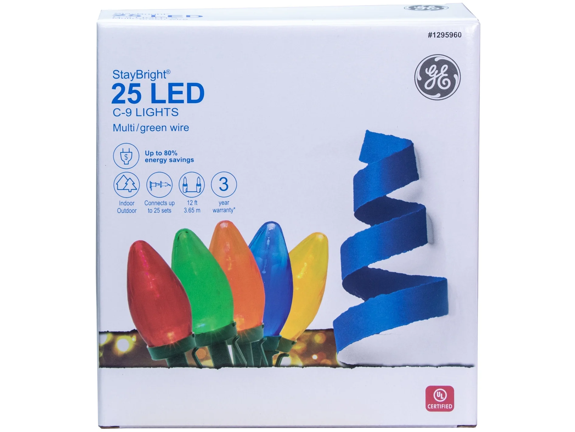 GE StayBright 25-Count 12-ft Multicolor LED Plug-In Christmas String Lights - Image 3