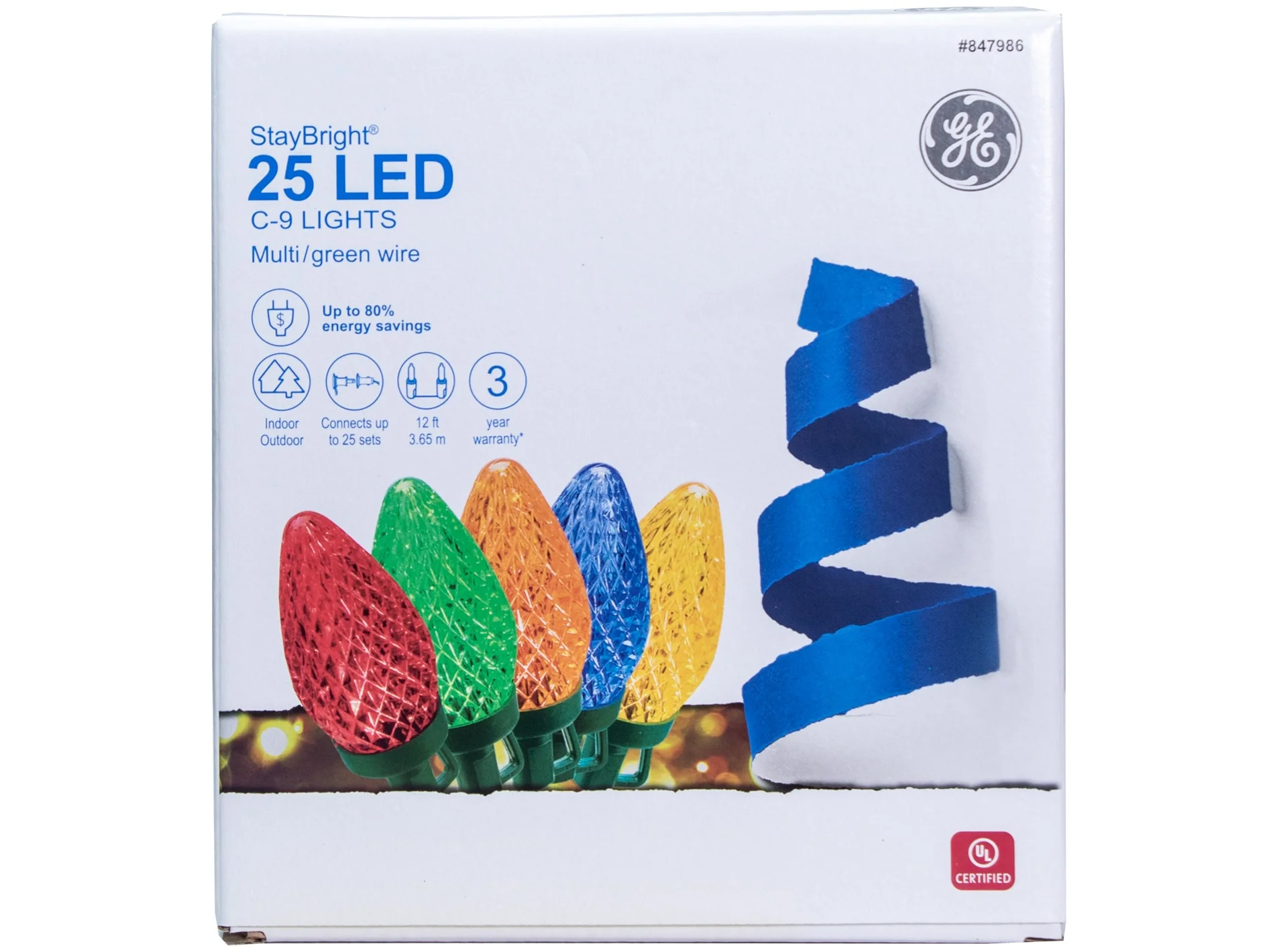 GE StayBright 25-Count 12-ft Multicolor LED Plug-In Christmas String Lights - Image 7