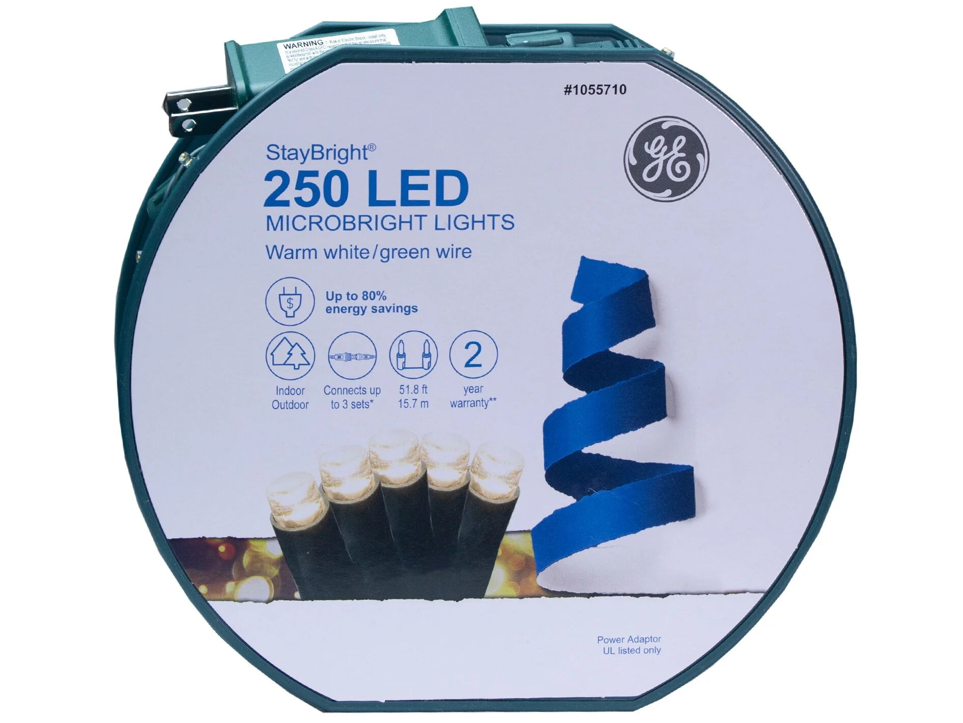 GE StayBright 250-Count 51.8-ft Warm White LED Plug-In Christmas String Lights - Image 7