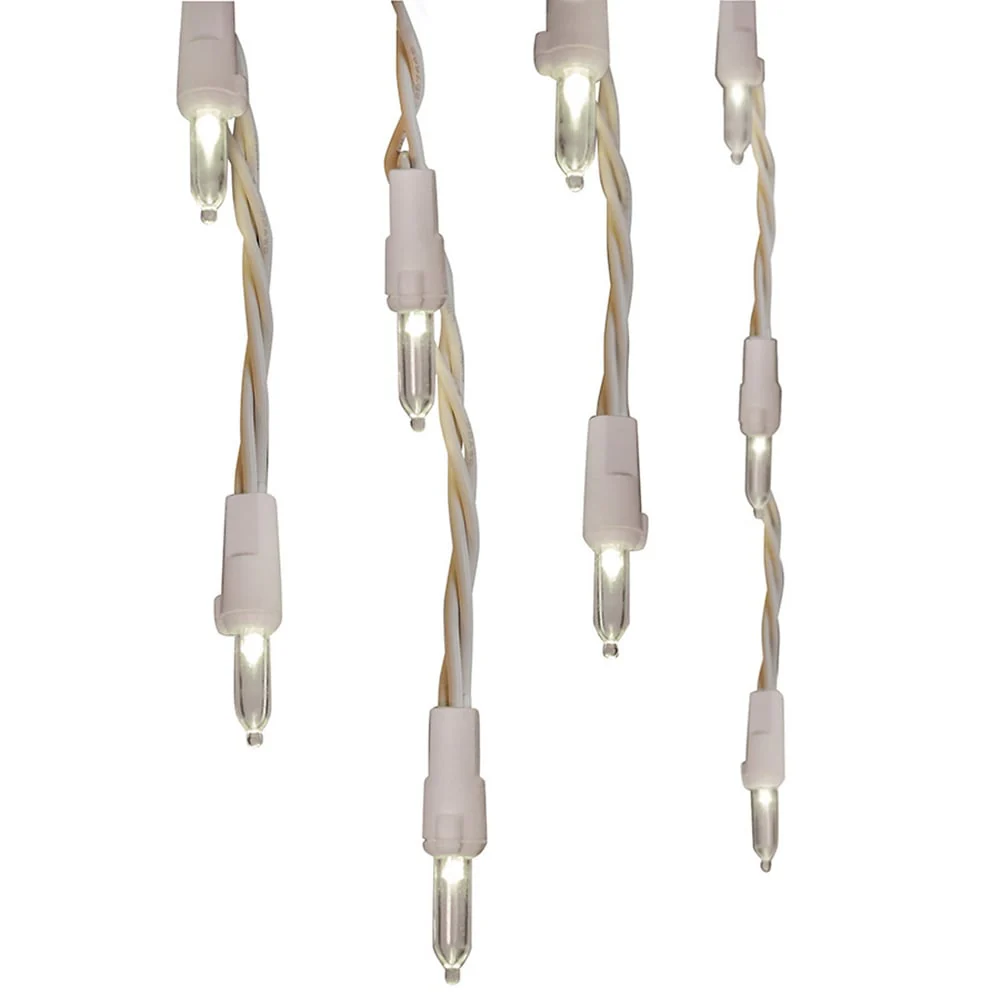 GE StayBright 300-Count Constant White Mini LED Plug-In Christmas Icicle Lights