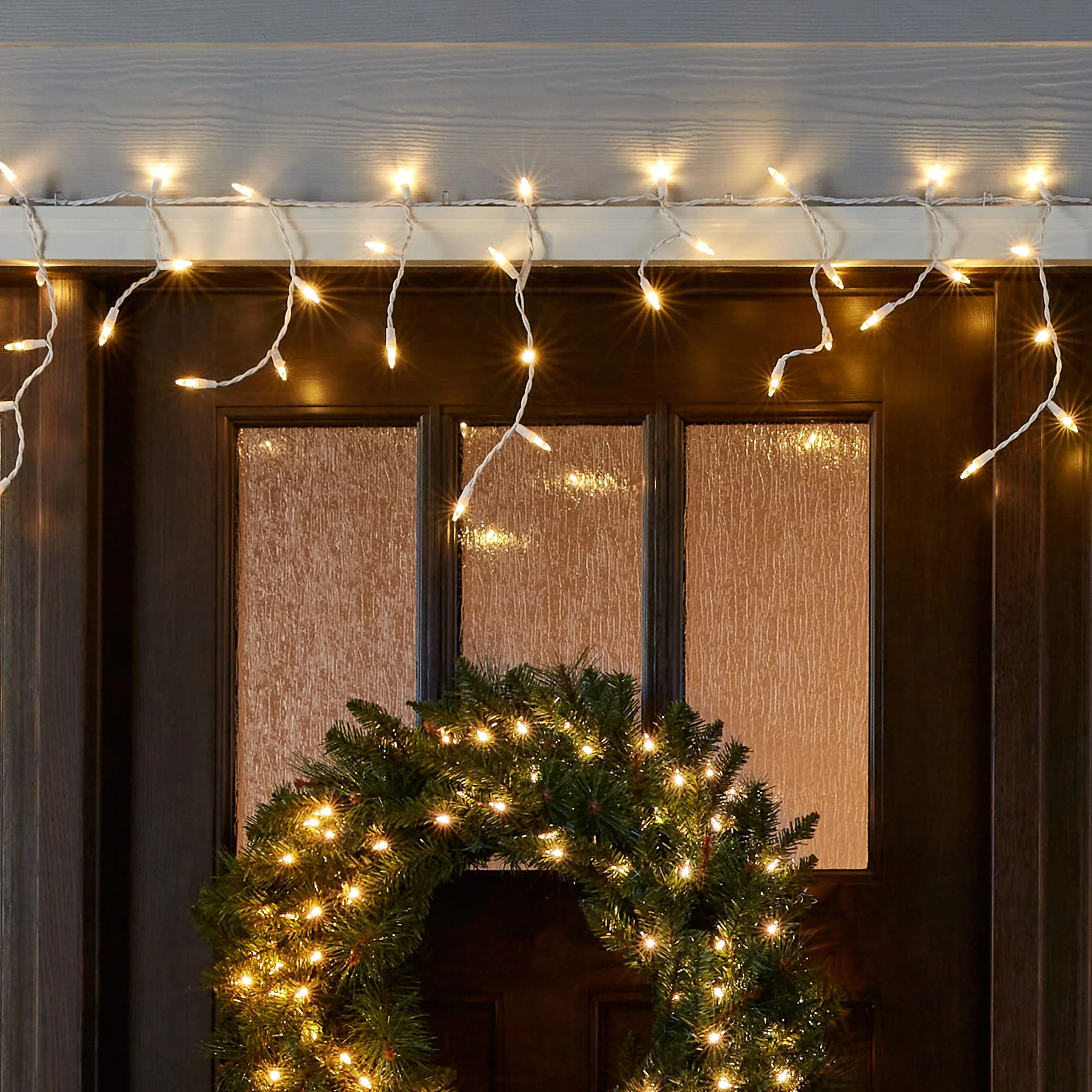 GE StayBright 300-Count Constant White Mini LED Plug-In Christmas Icicle Lights - Image 2