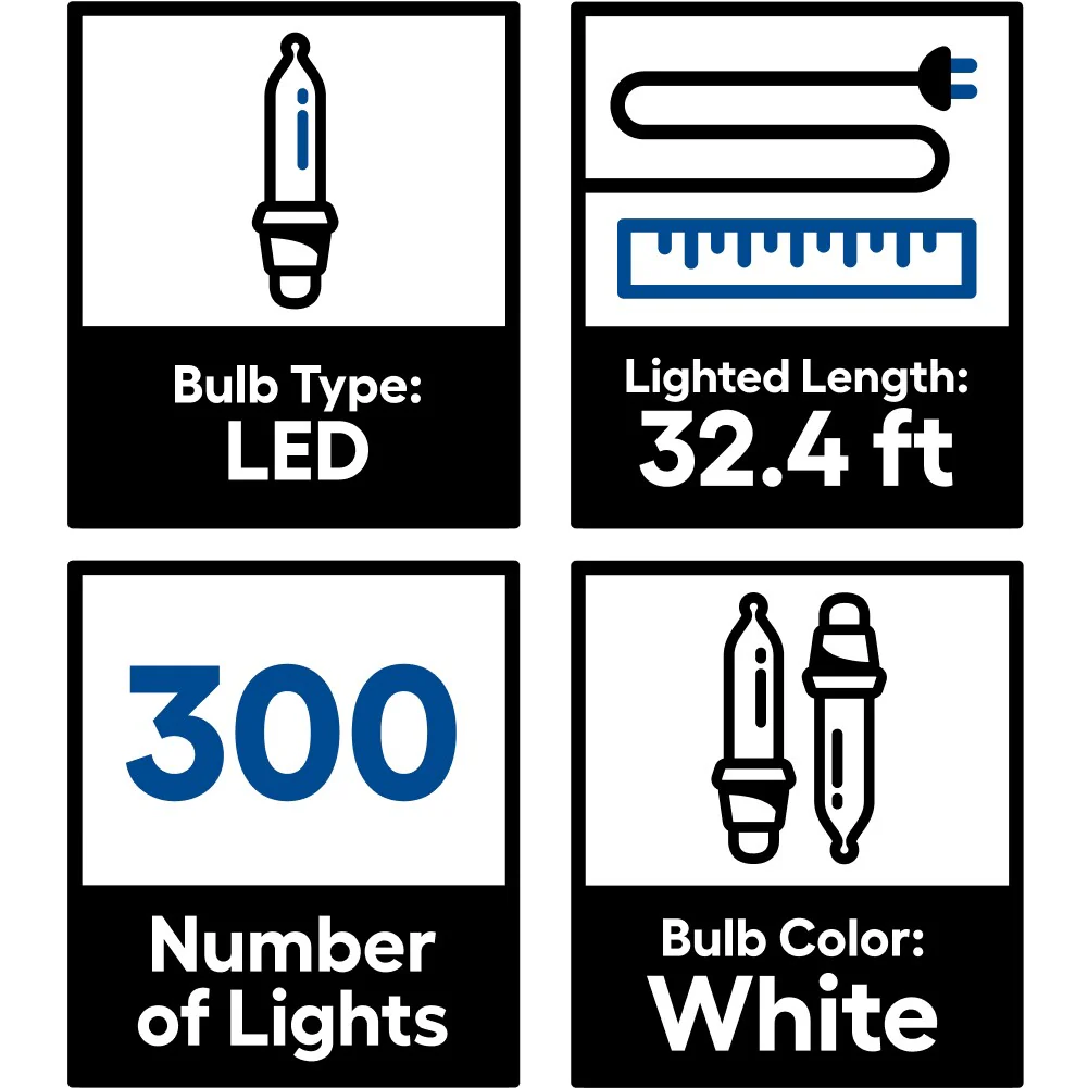 GE StayBright 300-Count Constant White Mini LED Plug-In Christmas Icicle Lights - Image 6