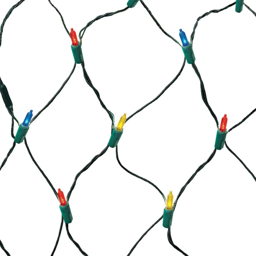 GE StayBright 5-ft x 4-ft Constant Multicolor LED Mini Plug-In Christmas Net Lights, 100-Count