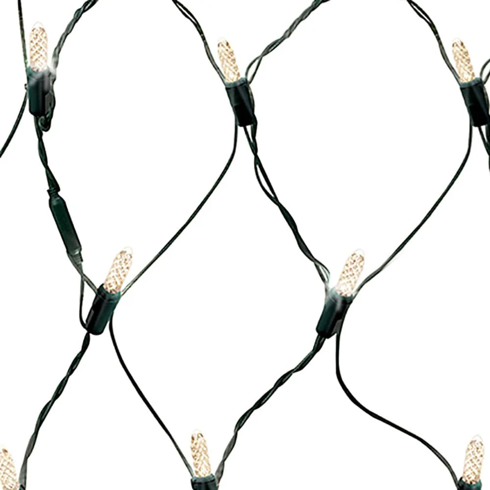 GE StayBright 5-ft x 4-ft Sparkling (Random) White LED 100-Count Mini Plug-In Christmas Net Lights