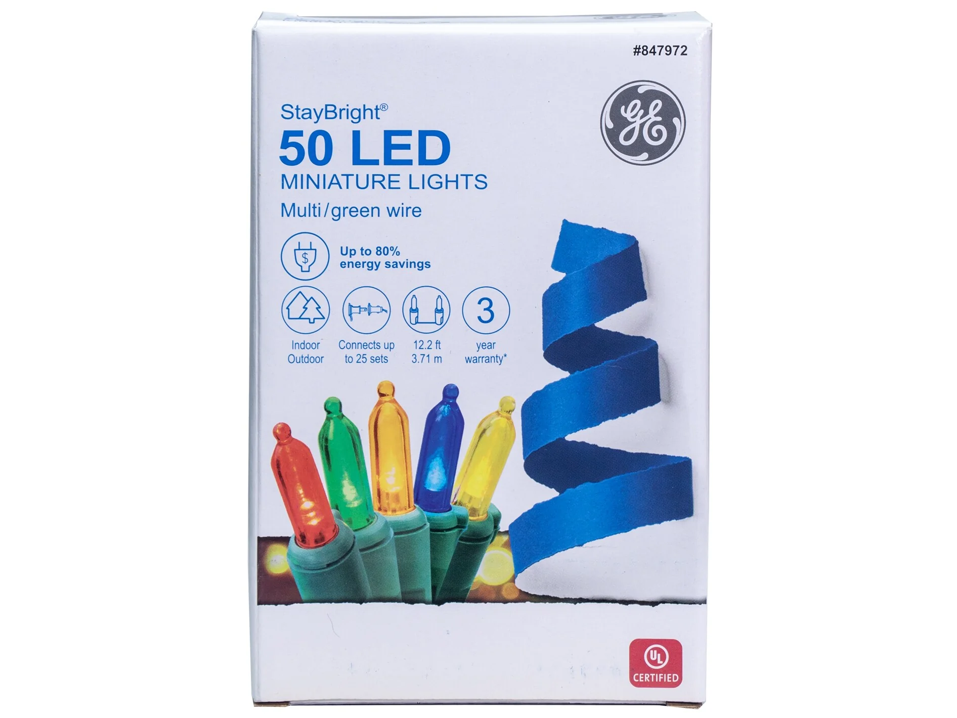 GE StayBright 50-Count 12.2-ft Multicolor LED Plug-In Christmas String Lights - Image 7