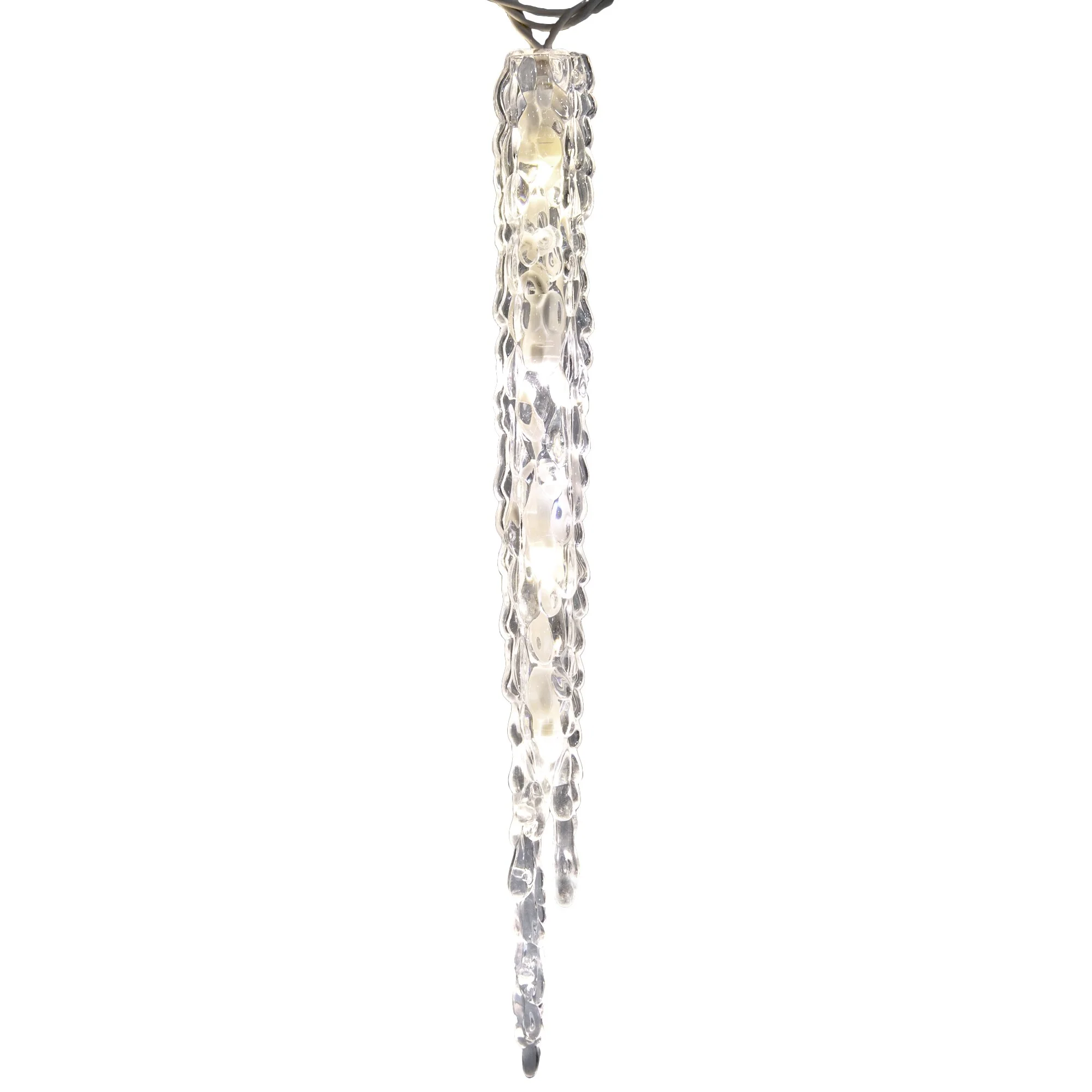 GE StayBright 52-Count Sparkling White Mini LED Plug-In Christmas Icicle Lights, 13 Icicles, 6-ft Lighted Length - Image 3