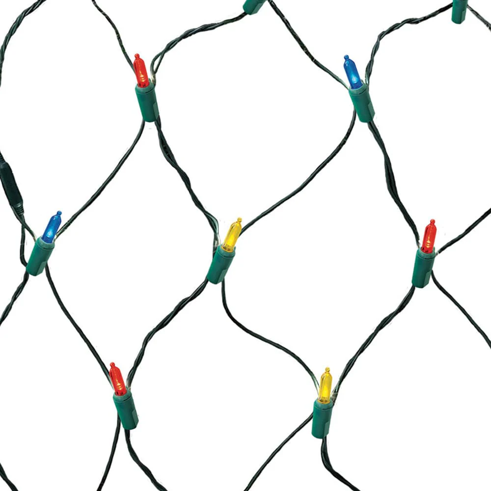 GE StayBright 6-ft x 8-ft Multicolor LED Mini Net Christmas Lights, 300 Count, Plug-In