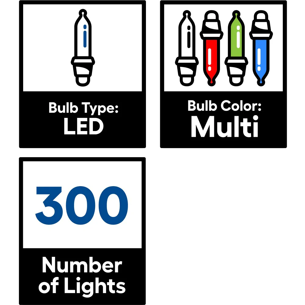 GE StayBright 6-ft x 8-ft Multicolor LED Mini Net Christmas Lights, 300 Count, Plug-In - Image 2